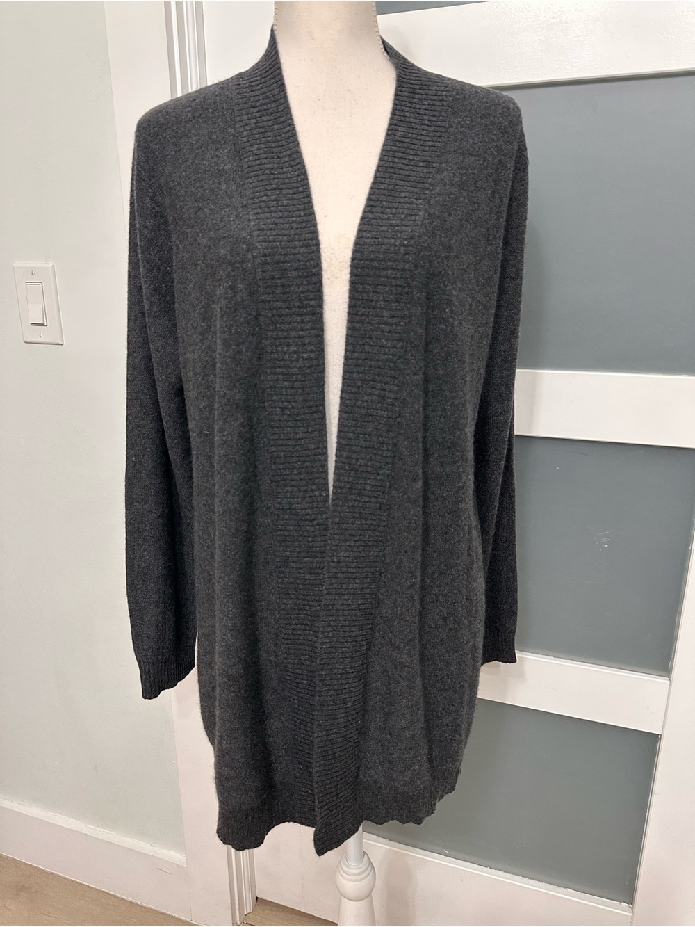 Charter Club Luxury Cashmere Open Front Cardigan Tunic SZ Large Lightweight NWT